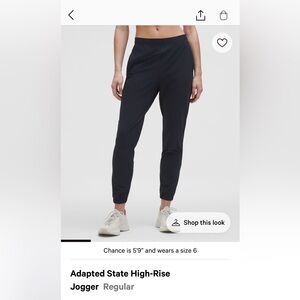lululemon athletica adapted high rise state jogger full length size 4 navy EUC